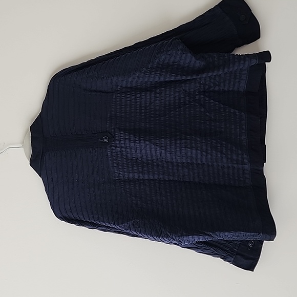 Yacco Maricard Lagenlook Cozy Chic Navy Cotton Spring Jacket Oversized OS (b36) - Picture 3 of 8